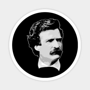 Mark Twain Black and White Magnet